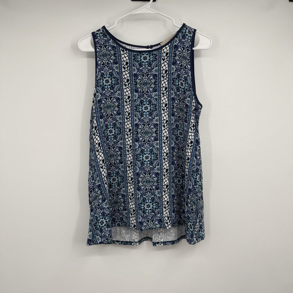 Womens Paisley Floral Print Layering Tank Blouse M Business Casual Boho Festival